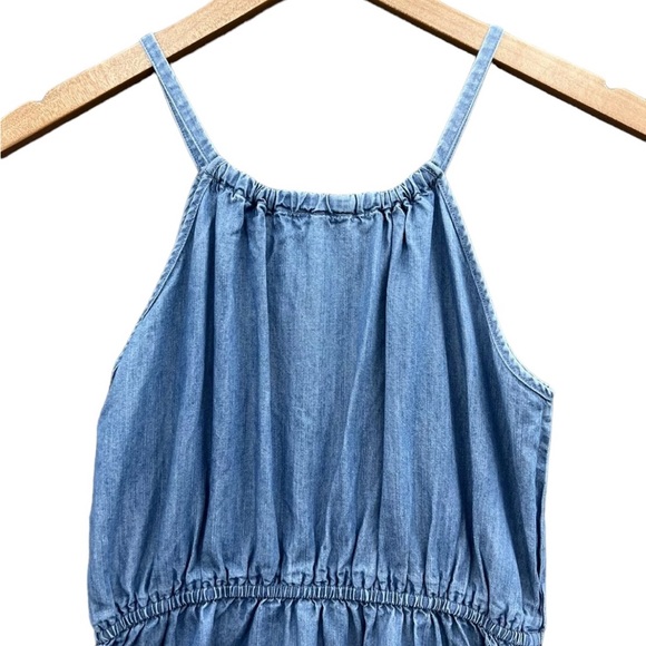 Spenser Jeremy - Women’s Frayed Edge Tiered Denim Dress - Picture 5 of 6